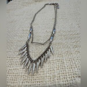 Silver Spike Layered Necklace